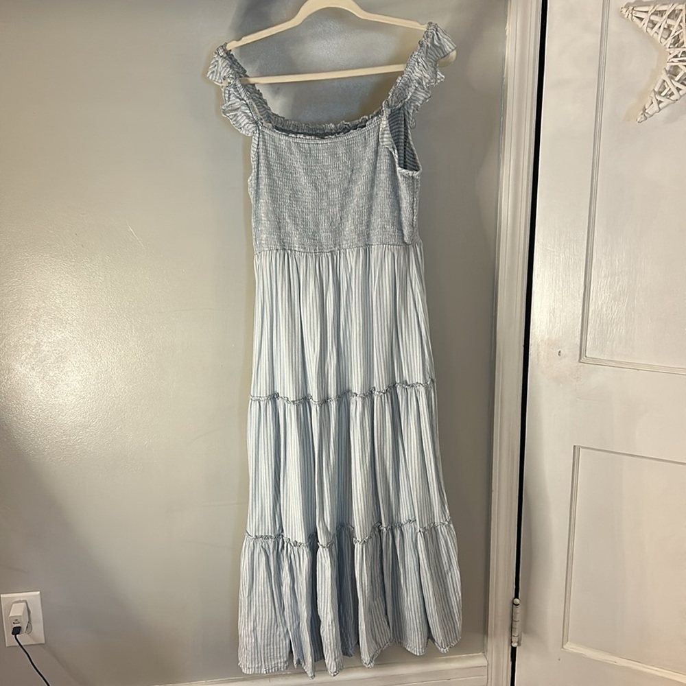 Striped Ruffle Off-Shoulder Dress - Picture 5 of 6